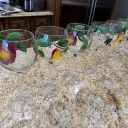 Wine Glasses - Hand Painted