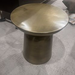 Round Brass End Table