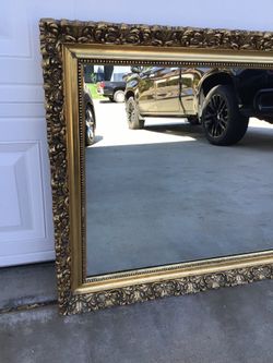 50 x 30 vintage wood mirror