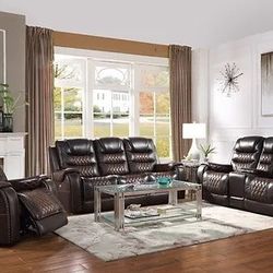 🔥BIG SALE 🔥 3-PC Glendale Leather Power Recliner Set  ✨FREE DELIVERY 🚚 DROP OFF✨