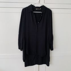 Soft Surroundings Black Rayon Tunic Long Sleeve Top