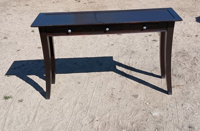 Dark Brown Wooden Console/Sofa Table With Drawers