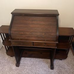 Wooden Sectary Desk with Roll Down