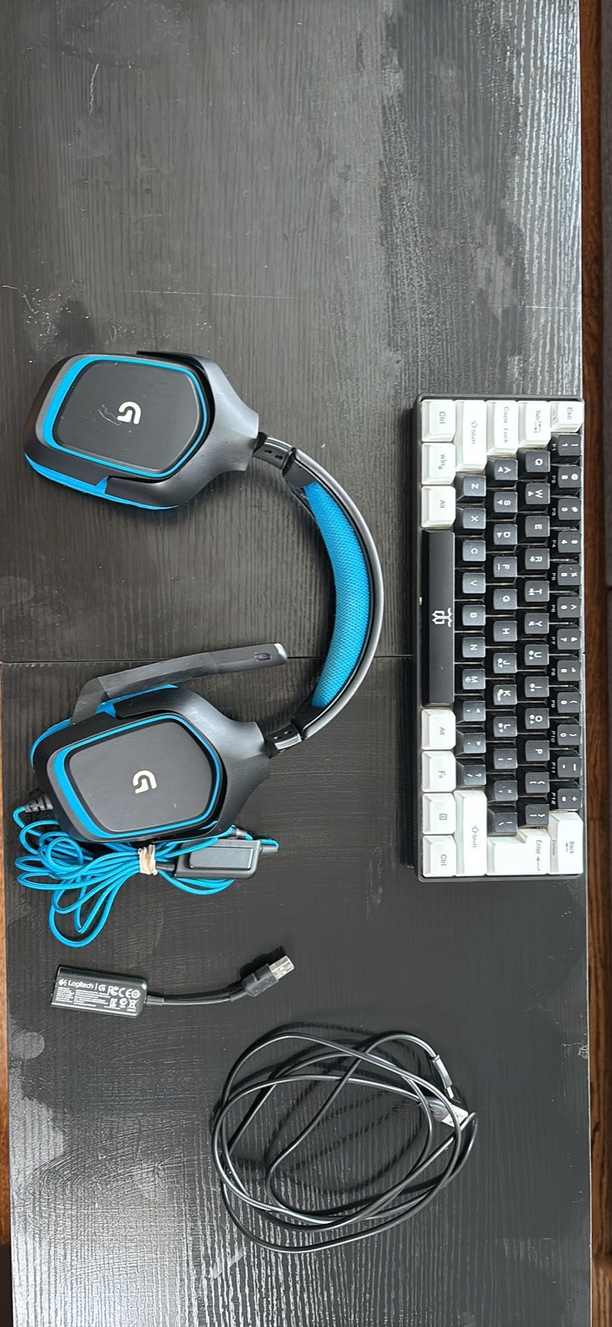 60% Gaming Keyboard With Logitech G430 with adapter