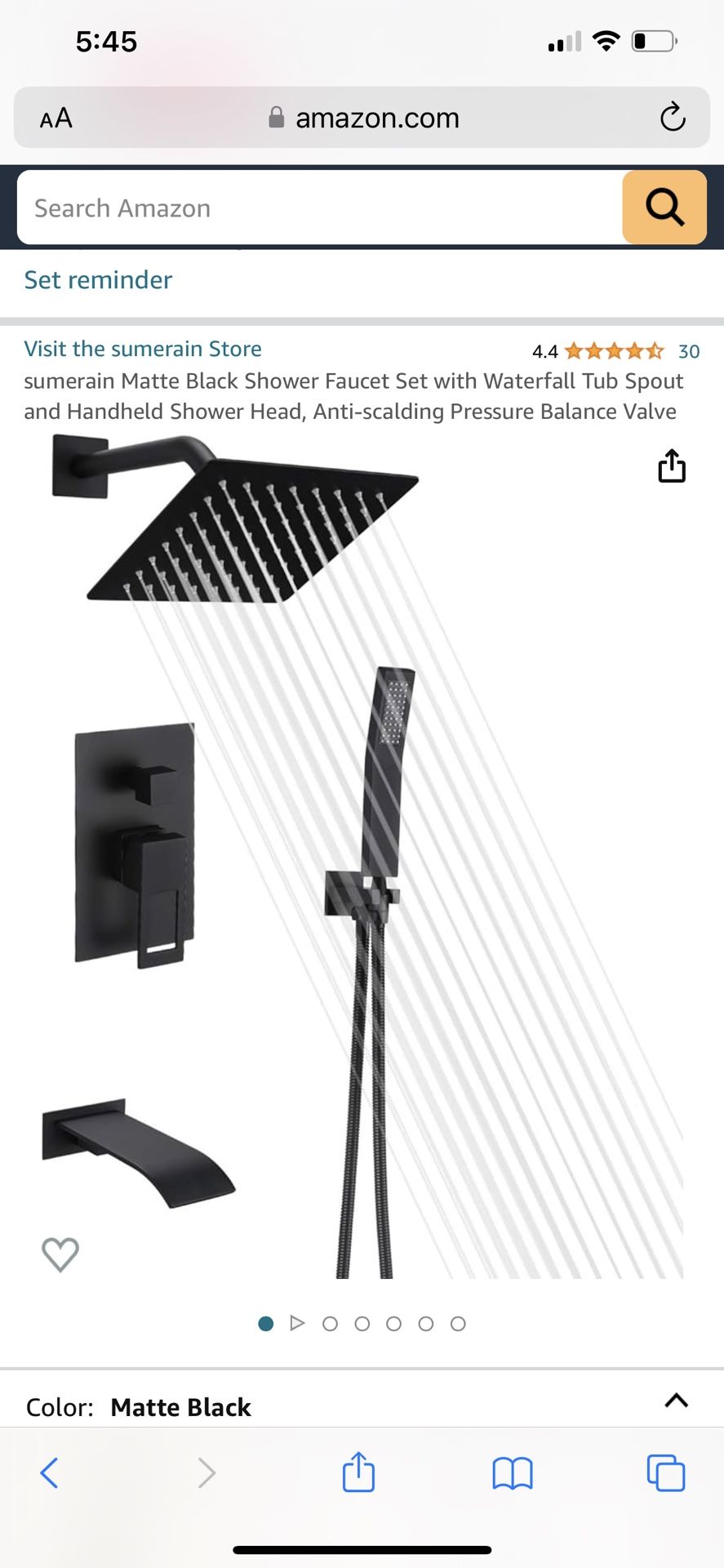 Modern Matte Black tub and shower system 