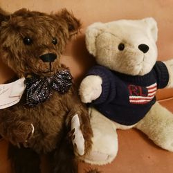 2 Teddy Bears One Custom One Ralph Lauren 