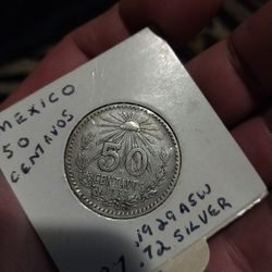 MEXICO Silver 50 Centavos 1937
