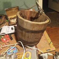 75 Plus Some Year Old Well Water Bucket Solid Wood 