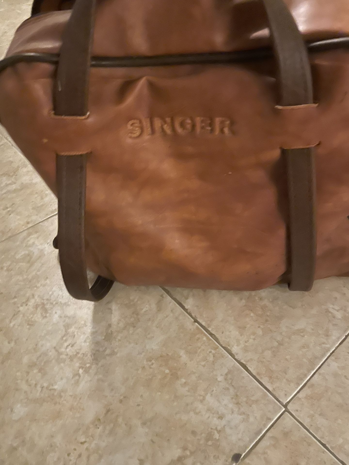 Vintage singer sewing machine 6218 power cord and foot pedal and leather bag