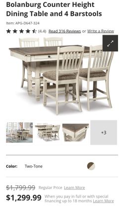 Farmhouse counter height table and chairs