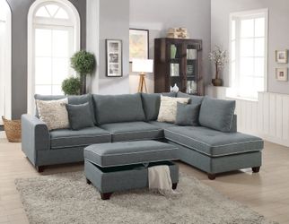 Brand new sectional with storage ottoman