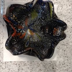 Vintage Murano Glass Tutti Frutti Multicolored Bowl