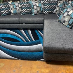 Large Grey Sectional Sofa Couch 