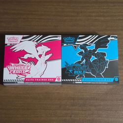 Pokemon Cards Scarlet and Violet Black Bolt & White Flare Elite Trainer Boxes
