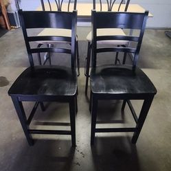 Black Wooden Bar Stools