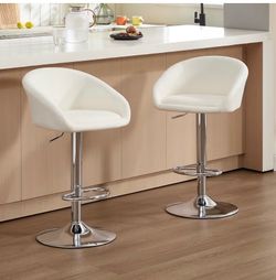 Adjustable Counter Bar Chairs - set of 2  white- brand new in box