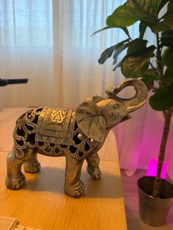 Ornate Silver Elephant Figurine