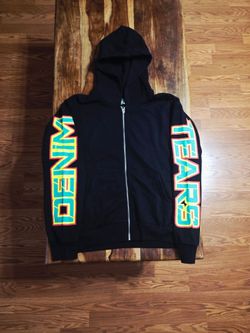 Denim Tears "Spring Gardens" Black Zip-up Hoodie. Size Large