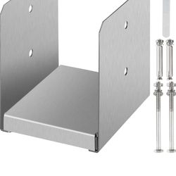 VEVOR Standoff Post Base 6 x 6"(Inner Size:5.71 x 5.2") 10 PCS Stainless Steel Adjustable Post Base Adjustable Post Anchor with Fiber Drawing Surface 