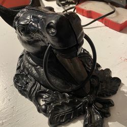 Antique Vintage Black Cast Iron Horse Head Wall Mount Hitching Post Barn Decor