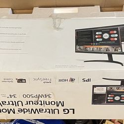 LG 34” UltraWide IPS HDR Monitor 34WP500 FreeSync 2xHDMI 