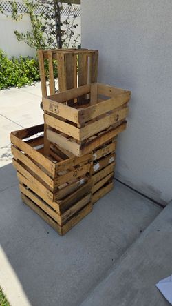 Wood wooden Crates Boxes Storage Decor