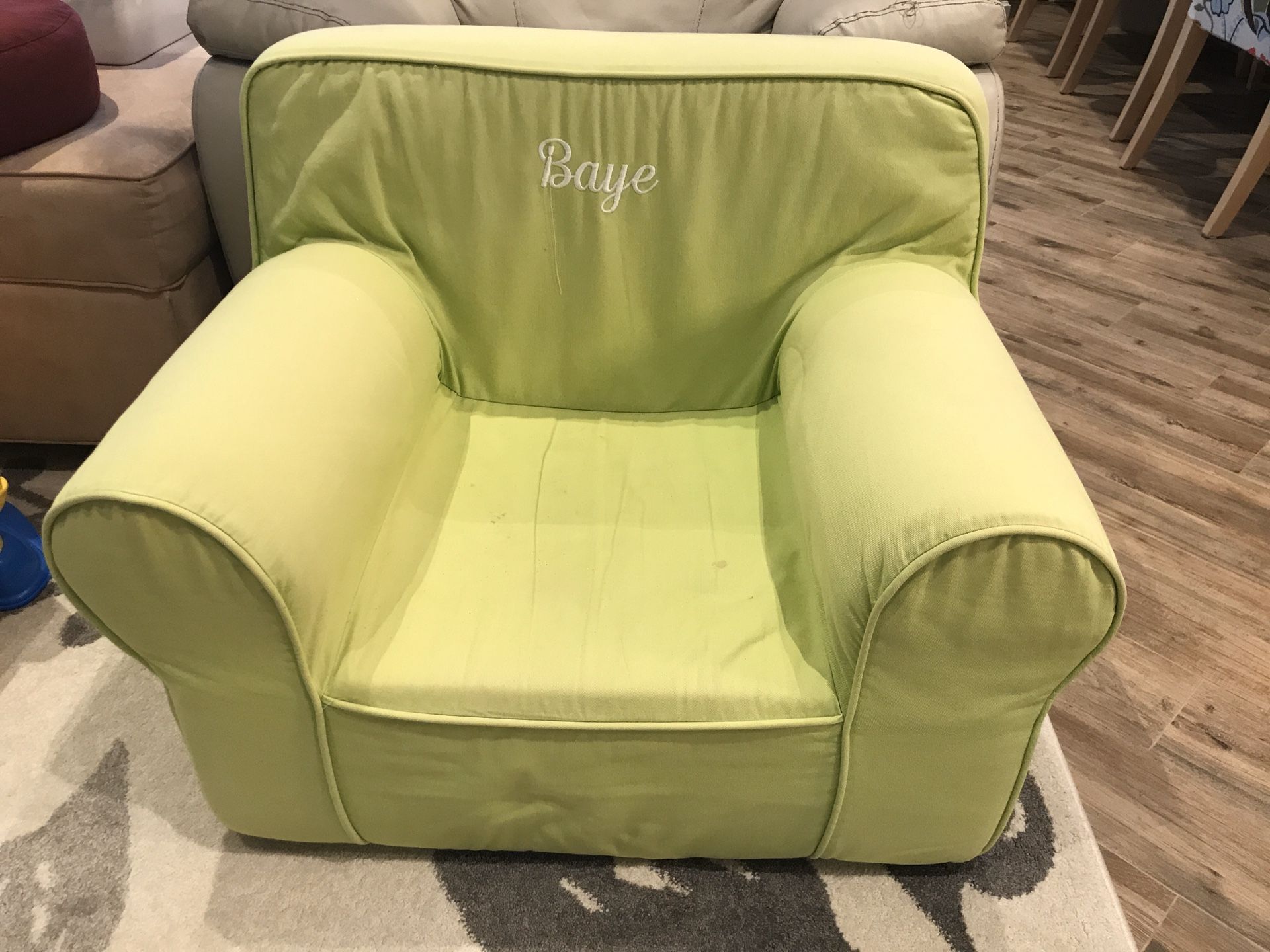 Pottary Barn Anywhere Chair, Oversized in Lime Green