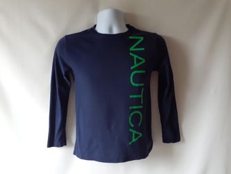 Nautica boys navy blue long sleeve shirt size M