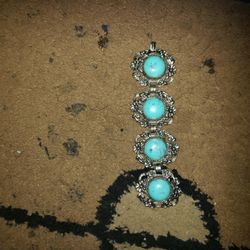 Vintage large Custom Jewelry simulated Turquoise Ladies Bracelet