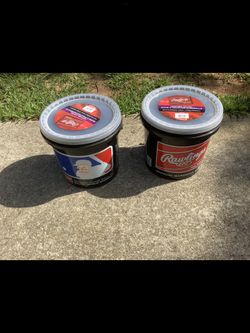 2 Rawlings Short BASEBALL BUCKETS, CONTAINERS ONLY, EMPTY, Holds 2 Dozen Balls