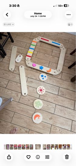 Wooden balance beam toy