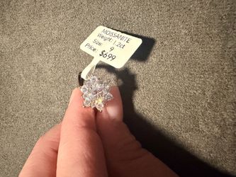 Moissanite Cluster Ring Size 9 passes diamond test lab grown diamonds