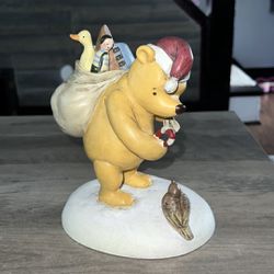 Classic Winnie the POOH Santa Christmas Gift Sack Candy Cane Disney Figurine