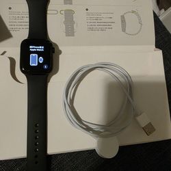 Apple Watch New Comes With Watch, Black Band, Watch Charger Cord & Wall Block