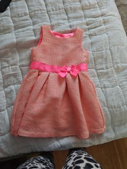 Girls Pink Tweed Sleeveless Dress with Bow size 4t