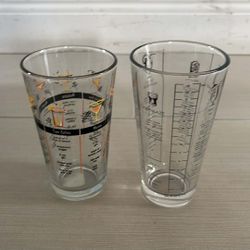 Two Glasses With Recipes To Prepare Drinks Both $12