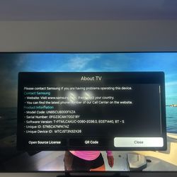 85” Samsung UN85CU8000FXZA with soundbar