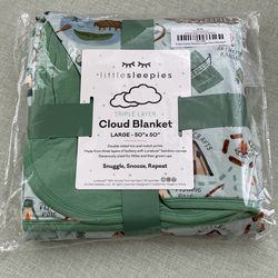 Little Sleepies Green Camp Large Cloud Blanket Bamboo Viscose