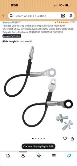 Cables for tail gate