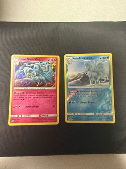 Pokemon, Alolan Ninetales - SM - Team Up (Holo), Alolan Ninetales - SM - Burning Shadows (reverse holo)