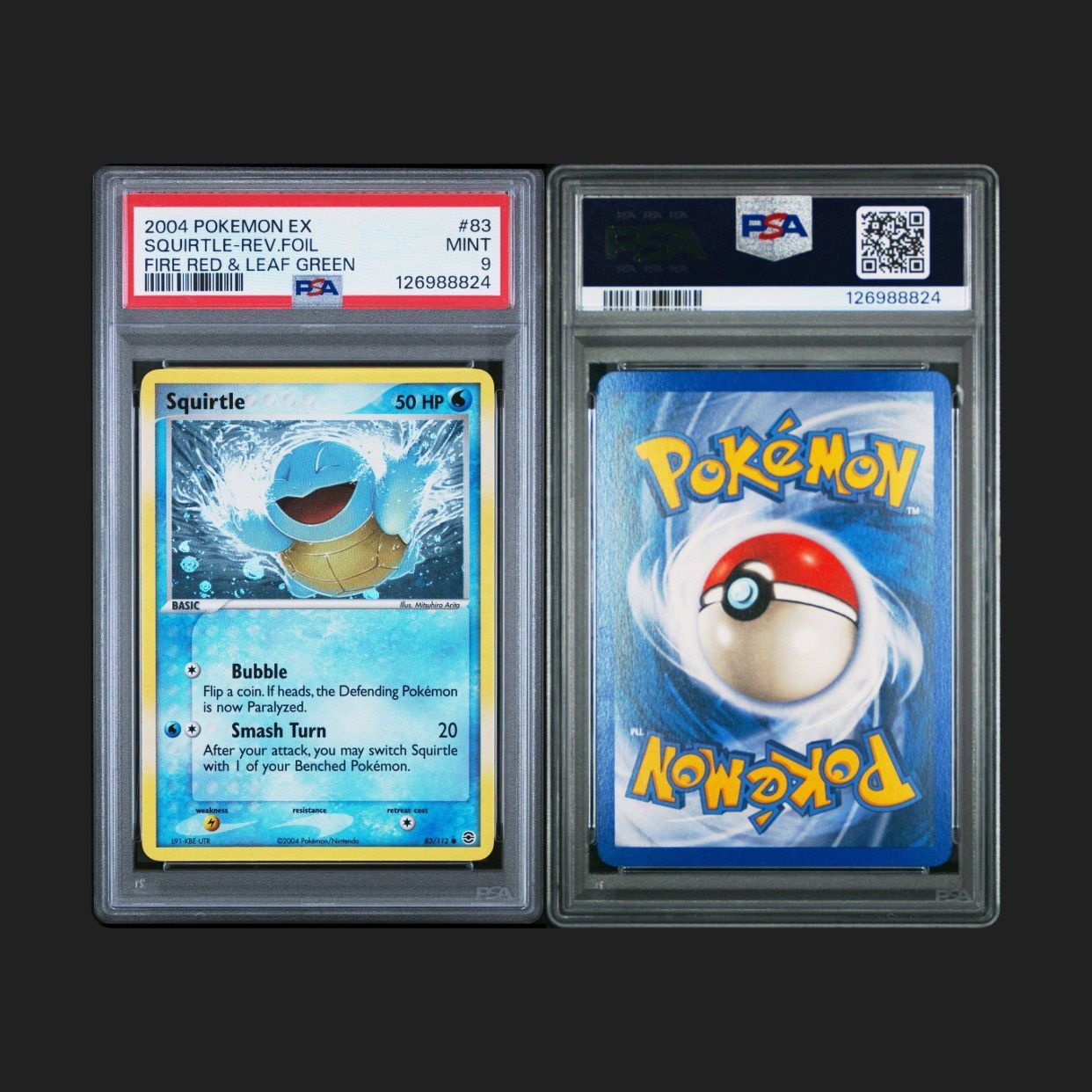 PSA 9 SQUIRTLE 83/112 REVERSE HOLO 2004 POKEMON EX FIRERED & LEAFGREEN NEW CERT
