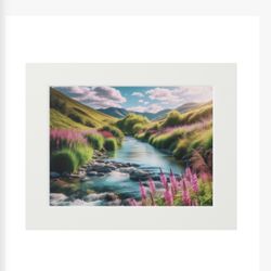 framed  Fine Art Print of a beautiful river scene  Size: 14″ x 11″