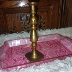 Vintage Solid Brass Candle Holder For Sale.