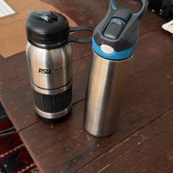 2 Stainless Water Bottles. Like New. WP CAREY ASU & CONTIGO 