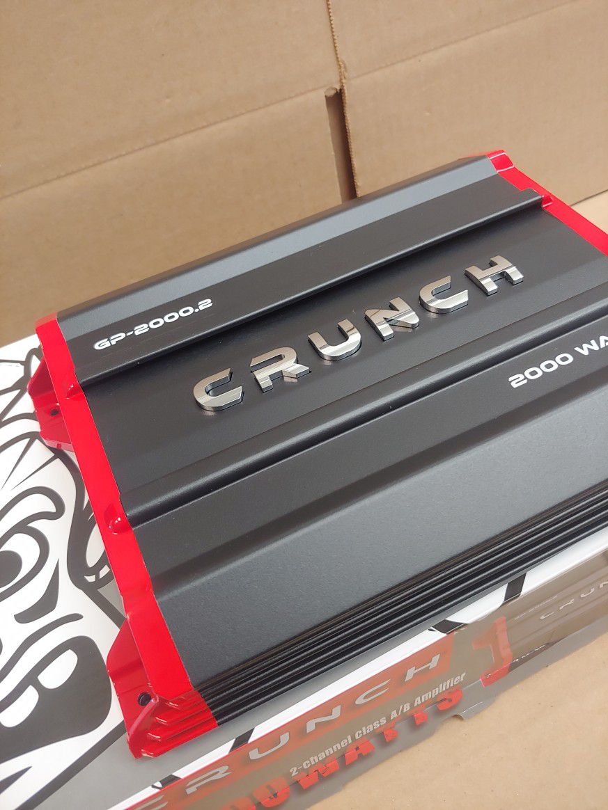 CRUNCH 2000 WATTS 2 CHANNEL BUILT IN CROSSOVER CAR AMPLIFIER  ( BRAND NEW PRICE IS LOWEST INSTALL NOT AVAILABLE )