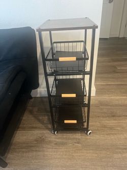 3-Tier Rolling Storage Cart with Baskets