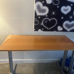 light brown wood desk