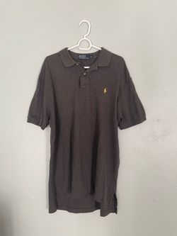 Vintage POLO by Ralph Lauren Men's Short Sleeve Polo Shirt - Dark Gray / Charcoal Medium