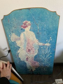 Extra Large Wooden Persephone Hand painted Hanging