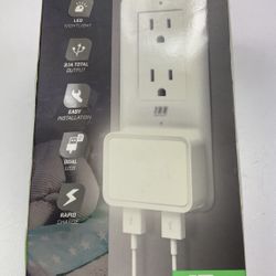 100 Percent MPU12WH Dual USB Port Night Light Smart Faceplate Charger
